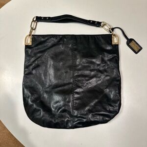 Badgley Mischka Black Leather Hobo Bag